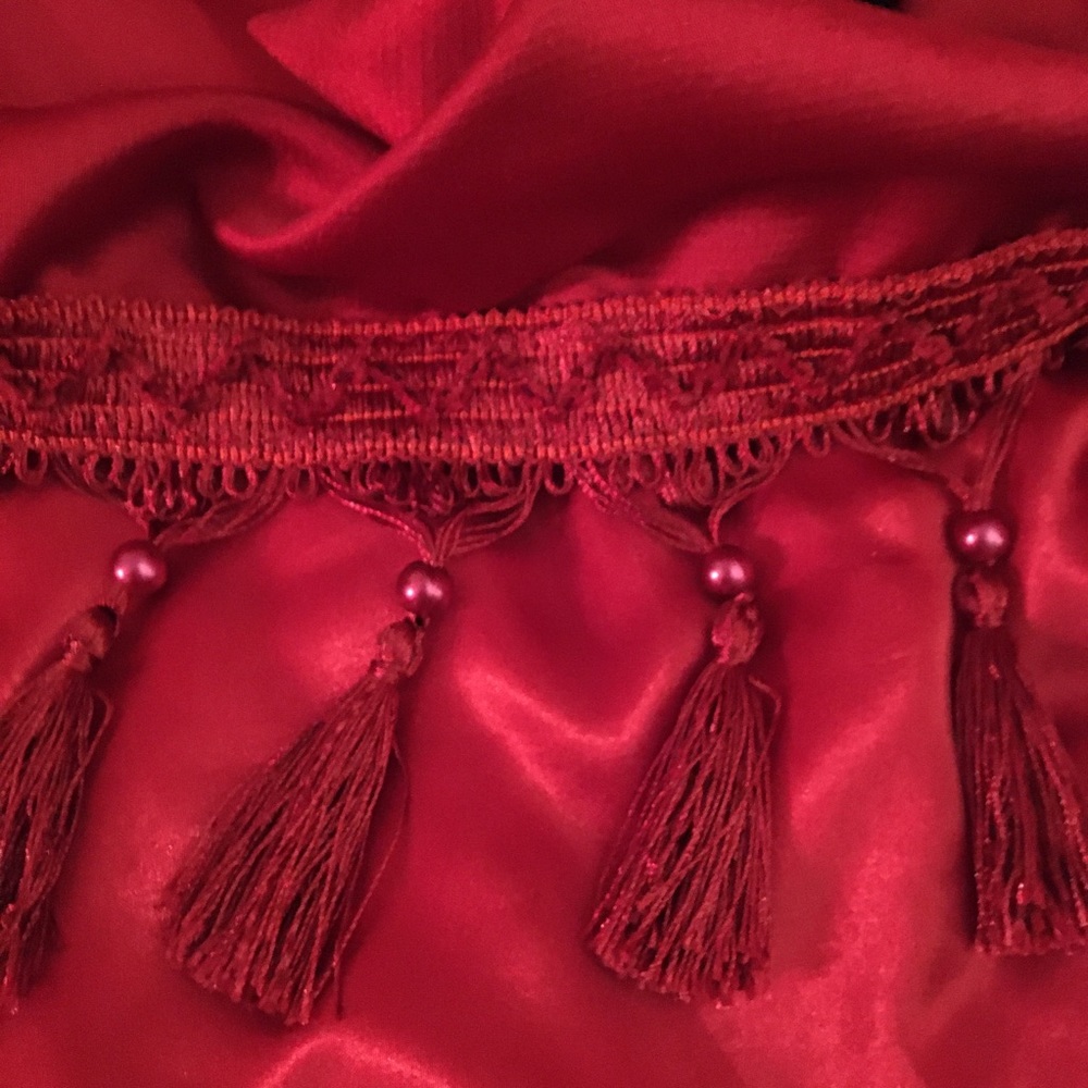 Two Single Baloon  Curtains with Hanging Beads.